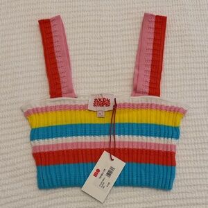 SOLID & STRIPED “The Lily” Colorful Knit Crop Top